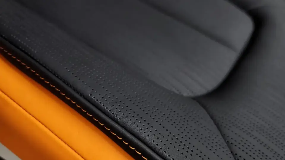 Orange suede inlay and amber stitching, Rolls-Royce Cullinan