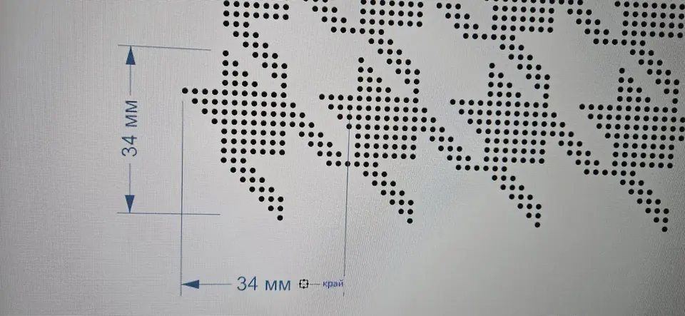 Paper pattern with a perforation layout marked out